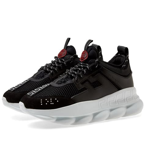 versace chain reaction trainers black|Versace chain reaction black laces.